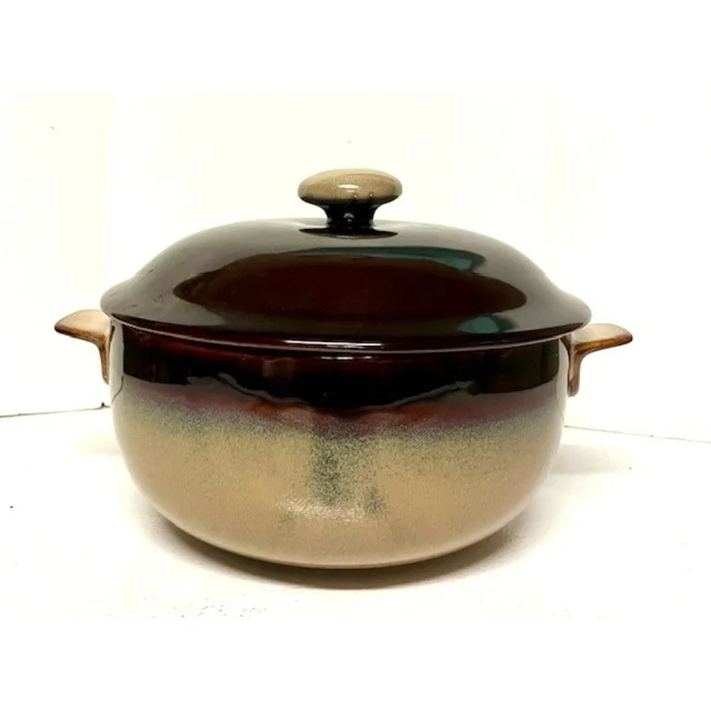 Sango Nova Brown Round Covered Casserole 2 1/2 Qt with Lid
